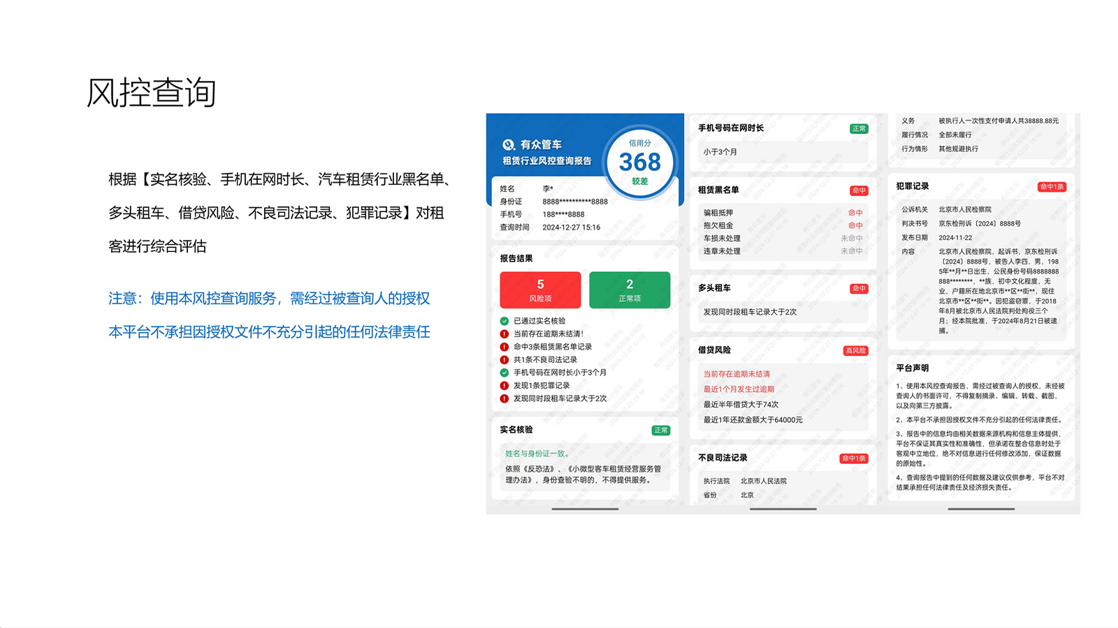 有众管车-汽车租赁行业风控查询